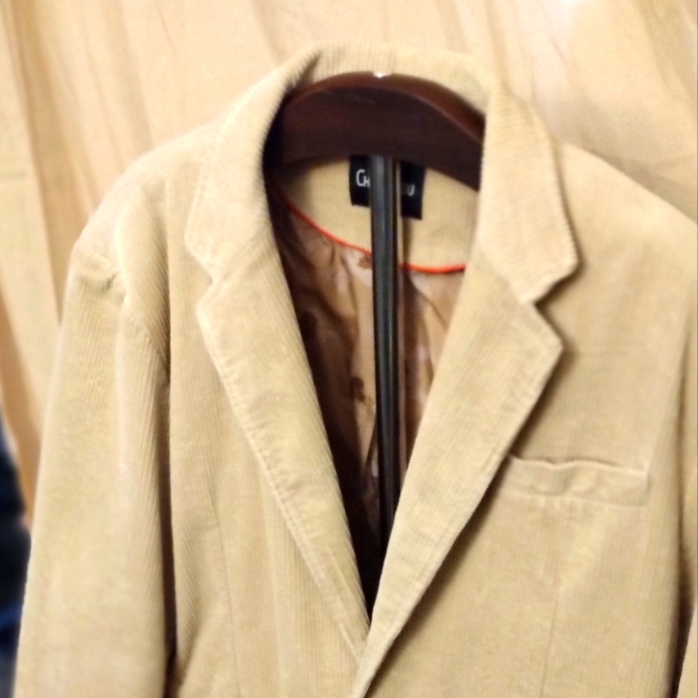 Mens Light Brown Elbow Patched Corduroy Jacket XL